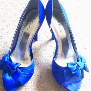 New David Bridal Satin Heel with Bow Detail